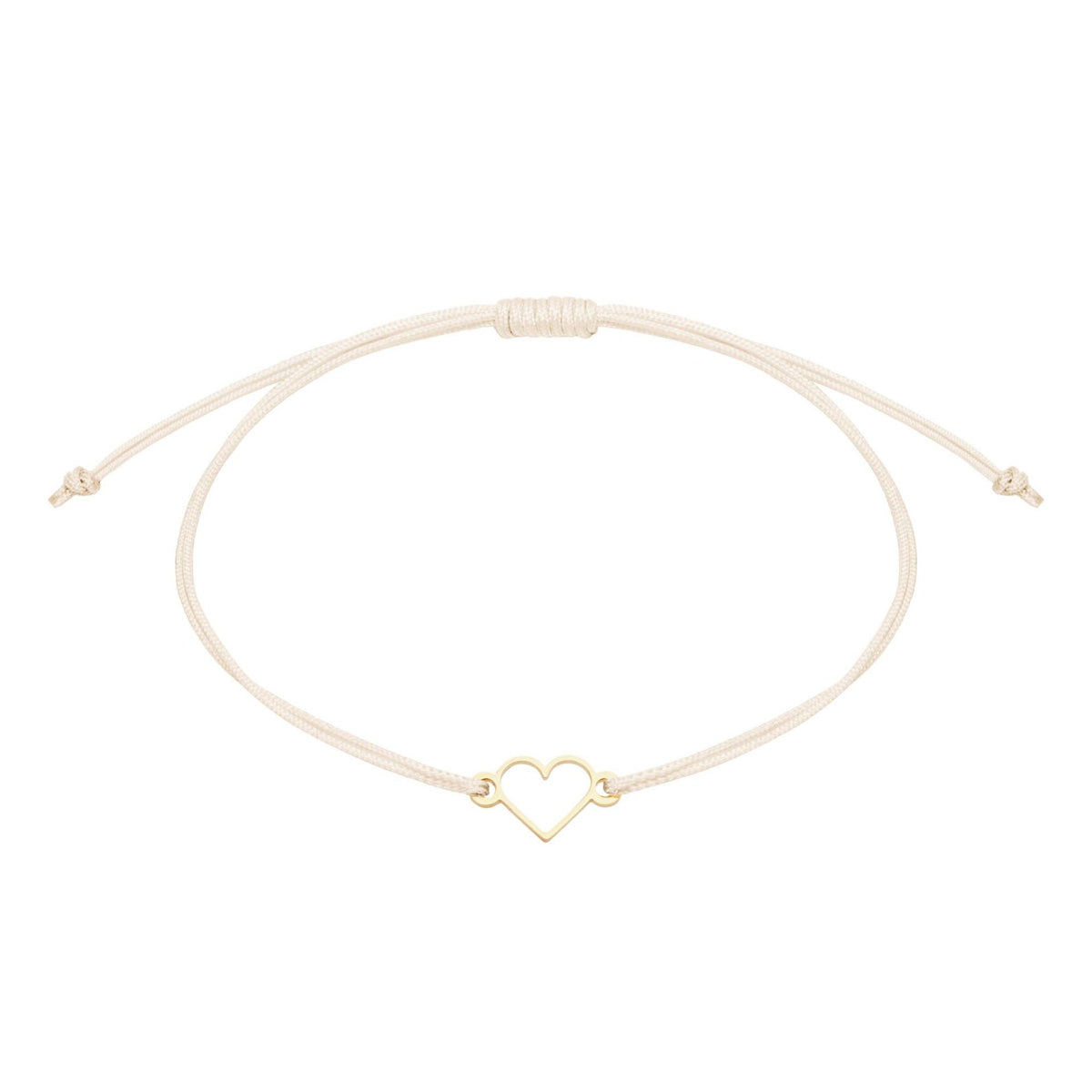 Armband "wish giver" Herz vergoldet Band Creme