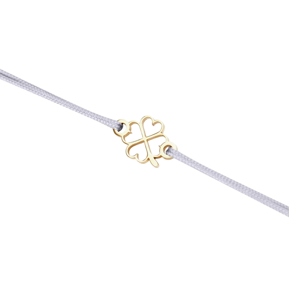 Armband "wish giver" Kleeblatt vergoldet Band Grau