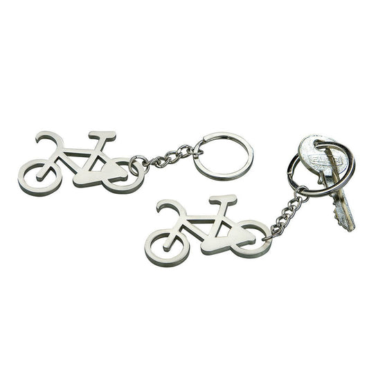 Gilde Metall Schlüsselanhänger Bike mit Flaschenöffner silber