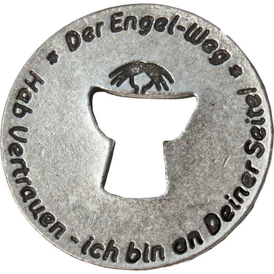 Engelsmünze "Hab vertrauen - Ich bin an Deiner Seite!" versilbert
