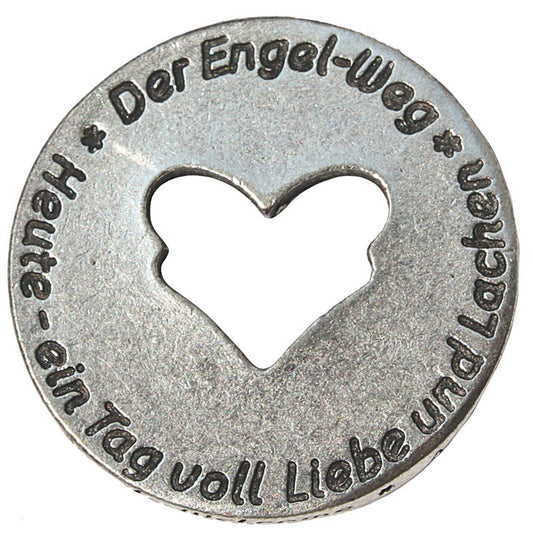Engelsmünze "Heute - ein Tag voll Liebe und Lachen" versilbert
