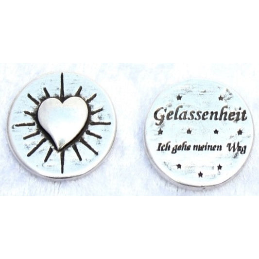 Münze der Achtsamkeit "Gelassenheit" versilbert