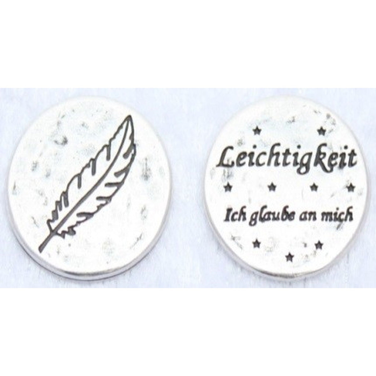 Münze der Achtsamkeit "Leichtigkeit" versilbert