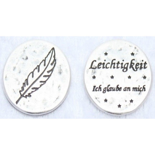 Münze der Achtsamkeit "Leichtigkeit" versilbert