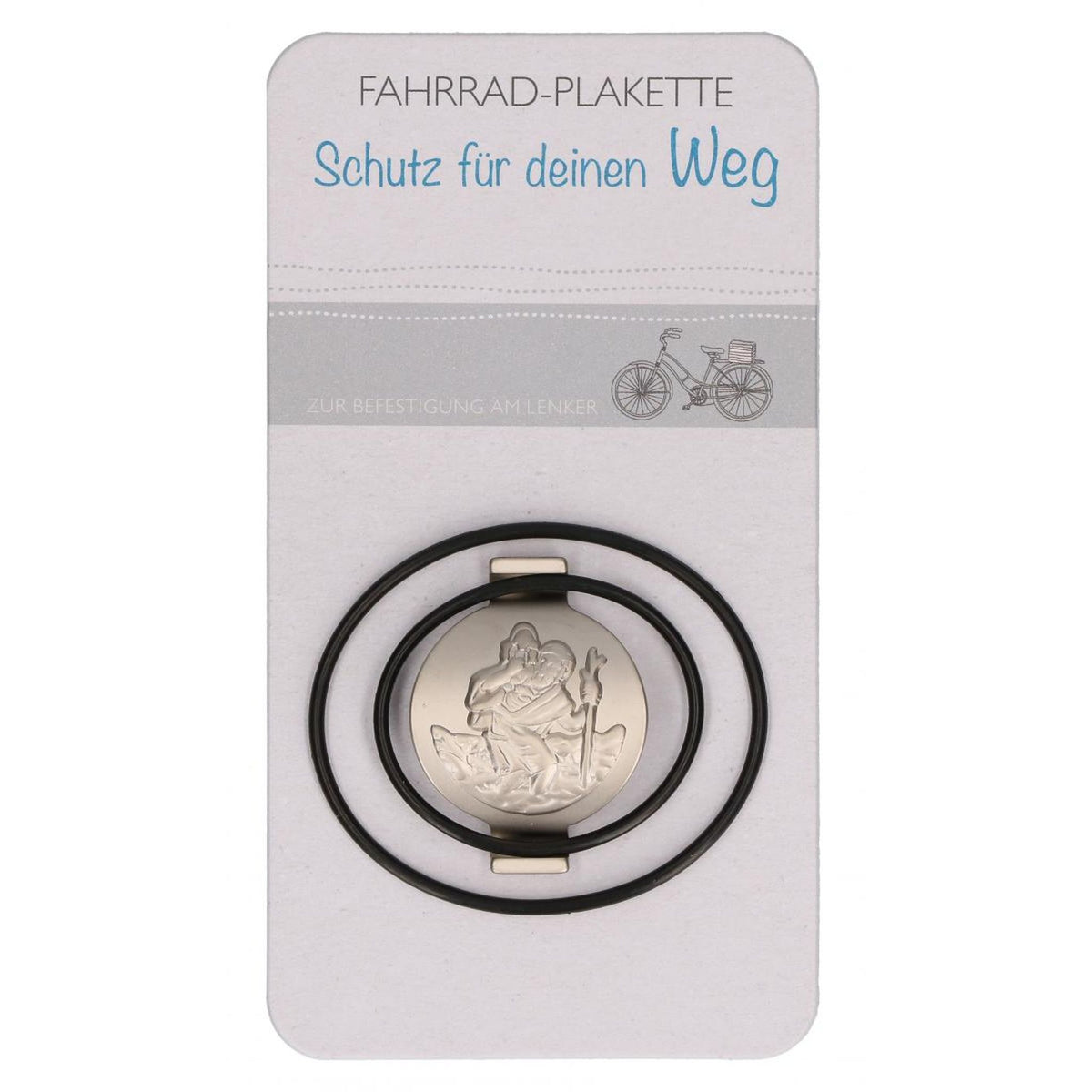 Fahrrad-Plakette mit Christophorus-Motiv für Lenker