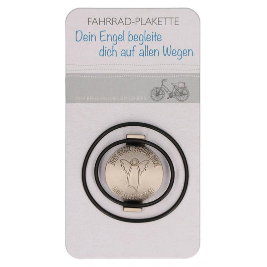 Fahrrad-Plakette für Lenker "Schutzengel - Dein Engel begleite dich auf allen Wegen"
