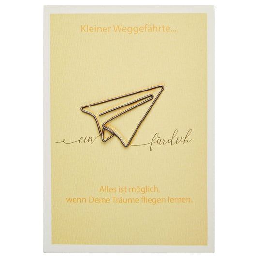 Drahtfigur mit Geschenkkarte - "Kleiner Weggefährte" - Flieger