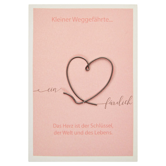 Drahtfigur mit Geschenkkarte - "Kleiner Weggefährte" - Herz