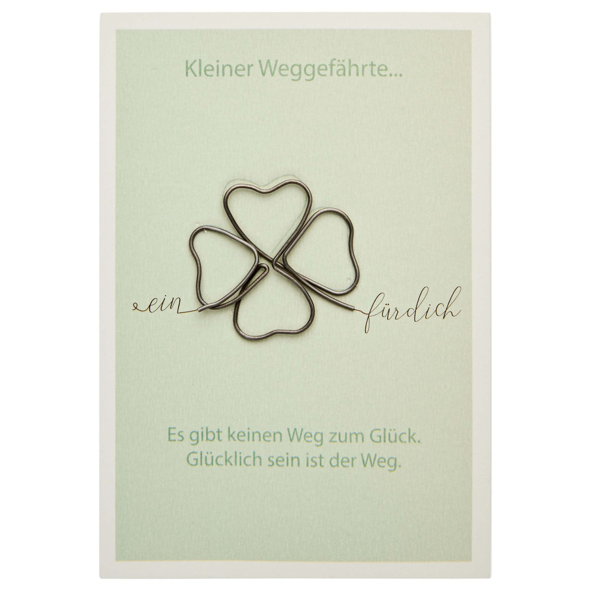 Drahtfigur mit Geschenkkarte - "Kleiner Weggefährte" - Kleeblatt