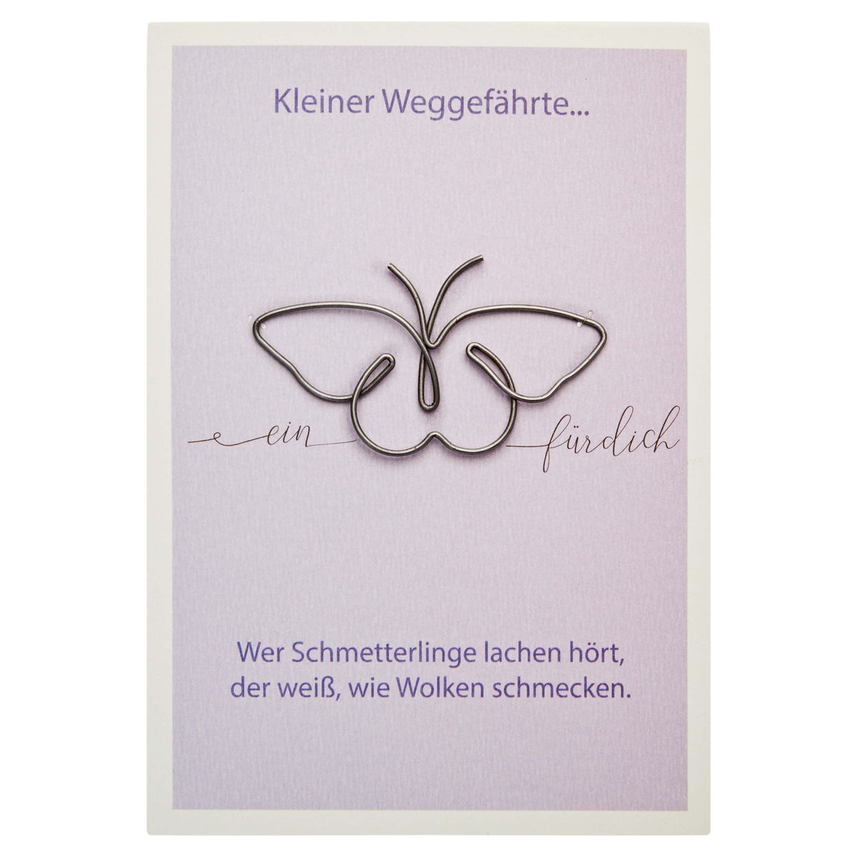 Drahtfigur mit Geschenkkarte - "Kleiner Weggefährte" - Schmetterling