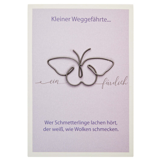 Drahtfigur mit Geschenkkarte - "Kleiner Weggefährte" - Schmetterling