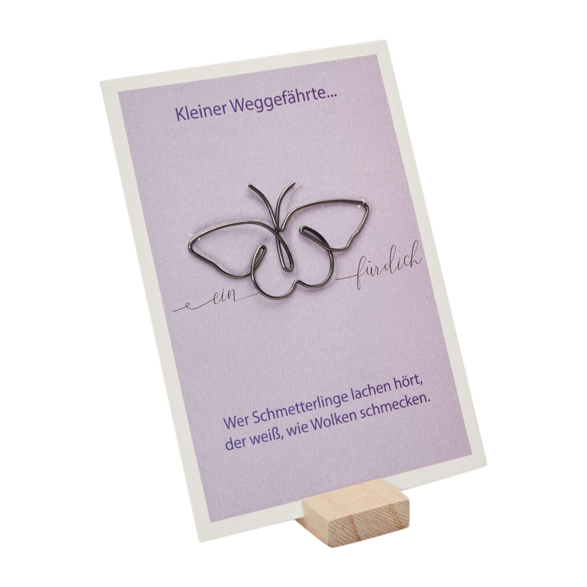 Drahtfigur mit Geschenkkarte - "Kleiner Weggefährte" - Schmetterling