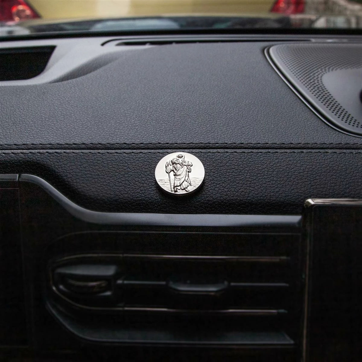 Autoplakette mit Christophorus-Motiv ohne Rand 2,3 cm