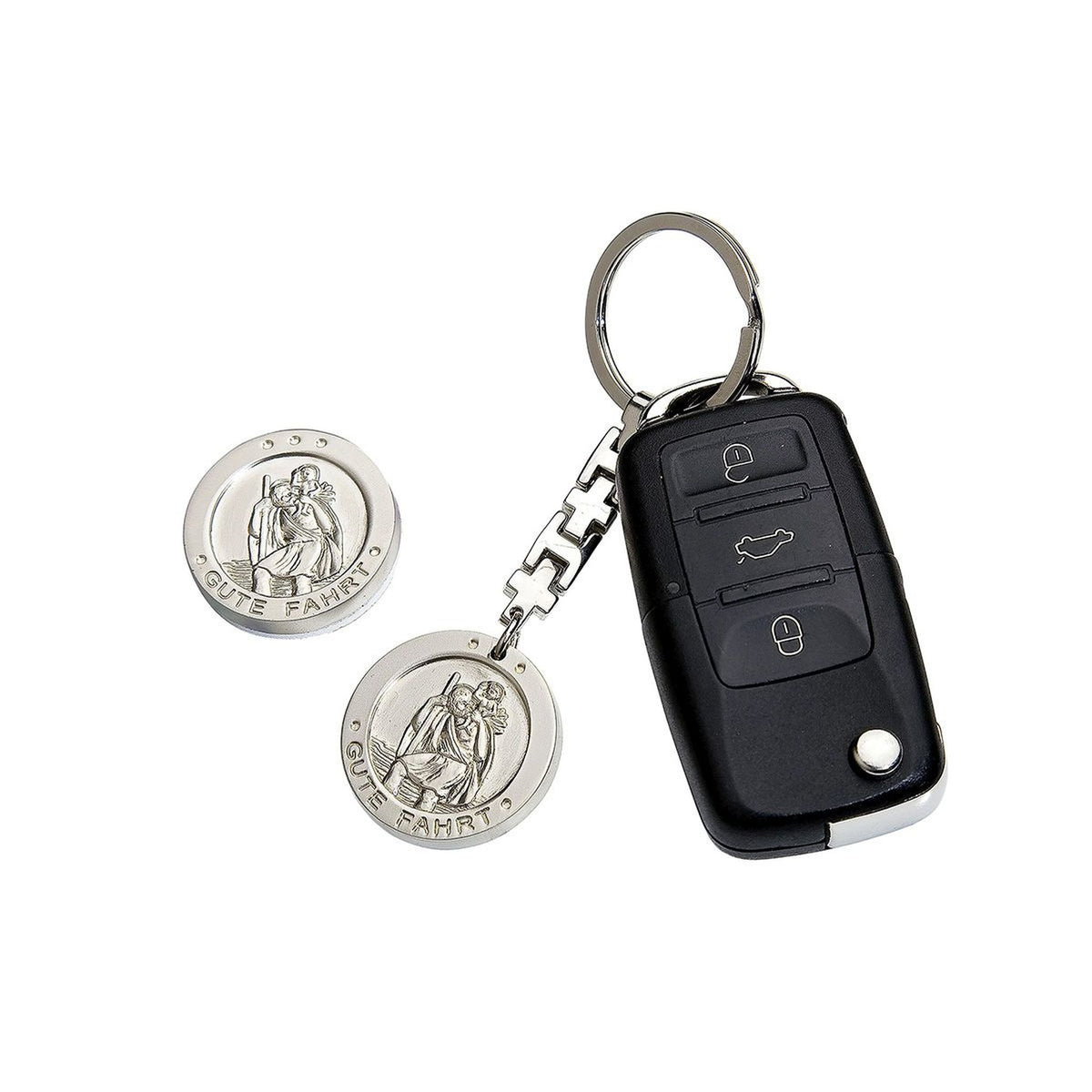 Schlüsselanhänger Christophorus "Gute Fahrt" 9,5 cm