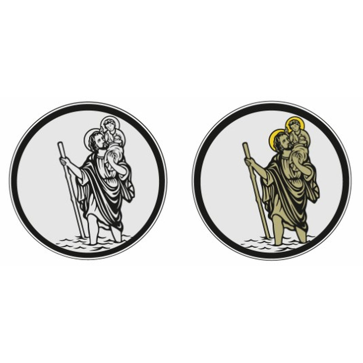 Christophorus-Plakette zum Kleben bronze 3,5 cm