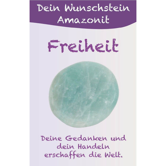 Wunschstein "Freiheit" Amazonit auf kleiner Karte