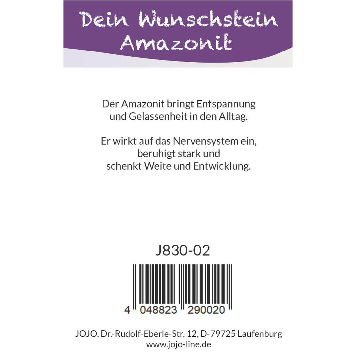 Wunschstein "Freiheit" Amazonit auf kleiner Karte