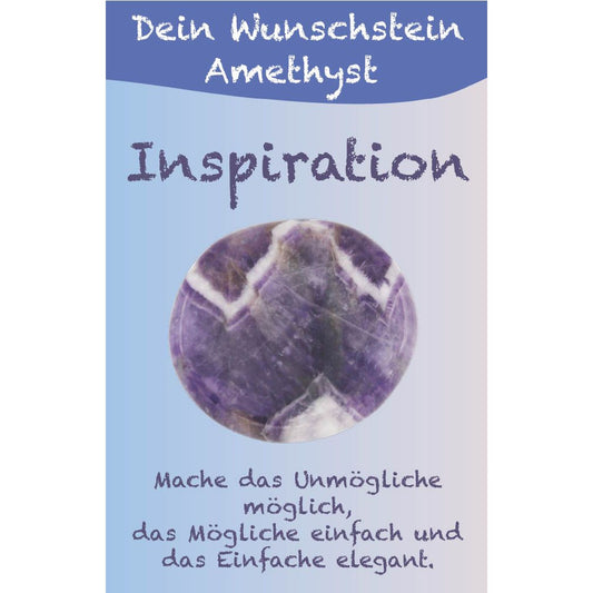 Wunschstein "Inspiration" Amethyst auf kleiner Karte