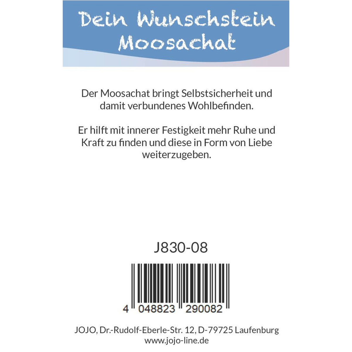 Wunschstein "Mut" Moosachat auf kleiner Karte