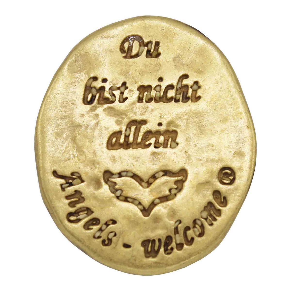 Engelsmünze "Du bist nicht allein" vergoldet