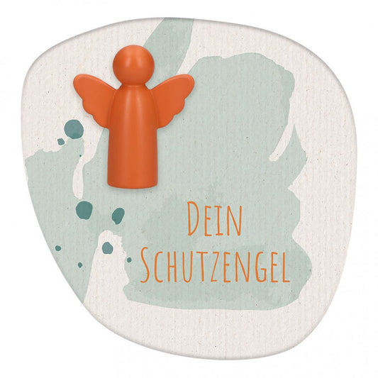Engelfigur aus Metall Handschmeichler "Dein Schutzengel" orange 3 x 2,5 cm
