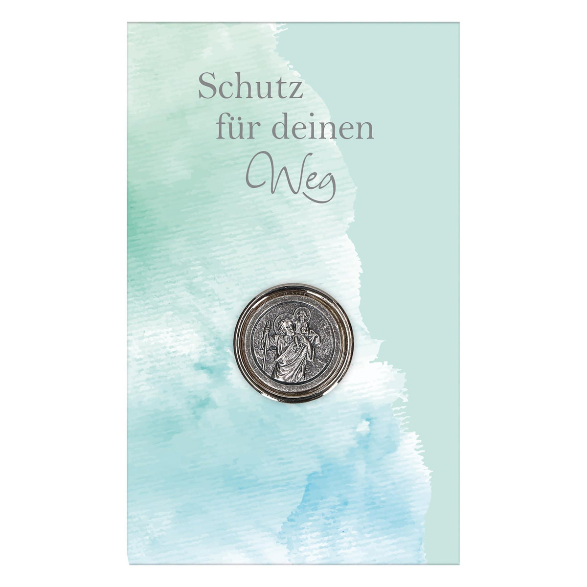Autoplakette mit Christophorus-Motiv "Sei beschützt" selbstklebend 2,3 cm