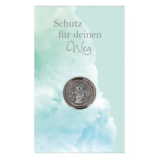 Autoplakette mit Christophorus-Motiv "Sei beschützt" selbstklebend 2,3 cm
