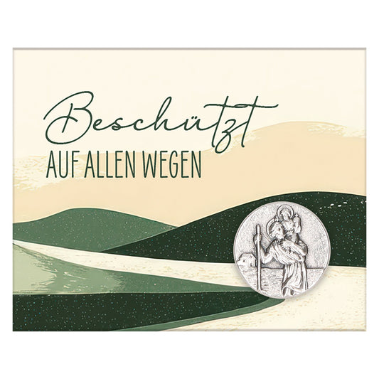 Autoplakette mit Christophorus-Motiv "Beschützt" selbstklebend 1,4 cm