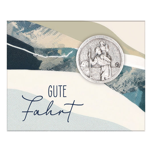 Autoplakette mit Christophorus-Motiv "Gute Fahrt" selbstklebend 1,8 cm