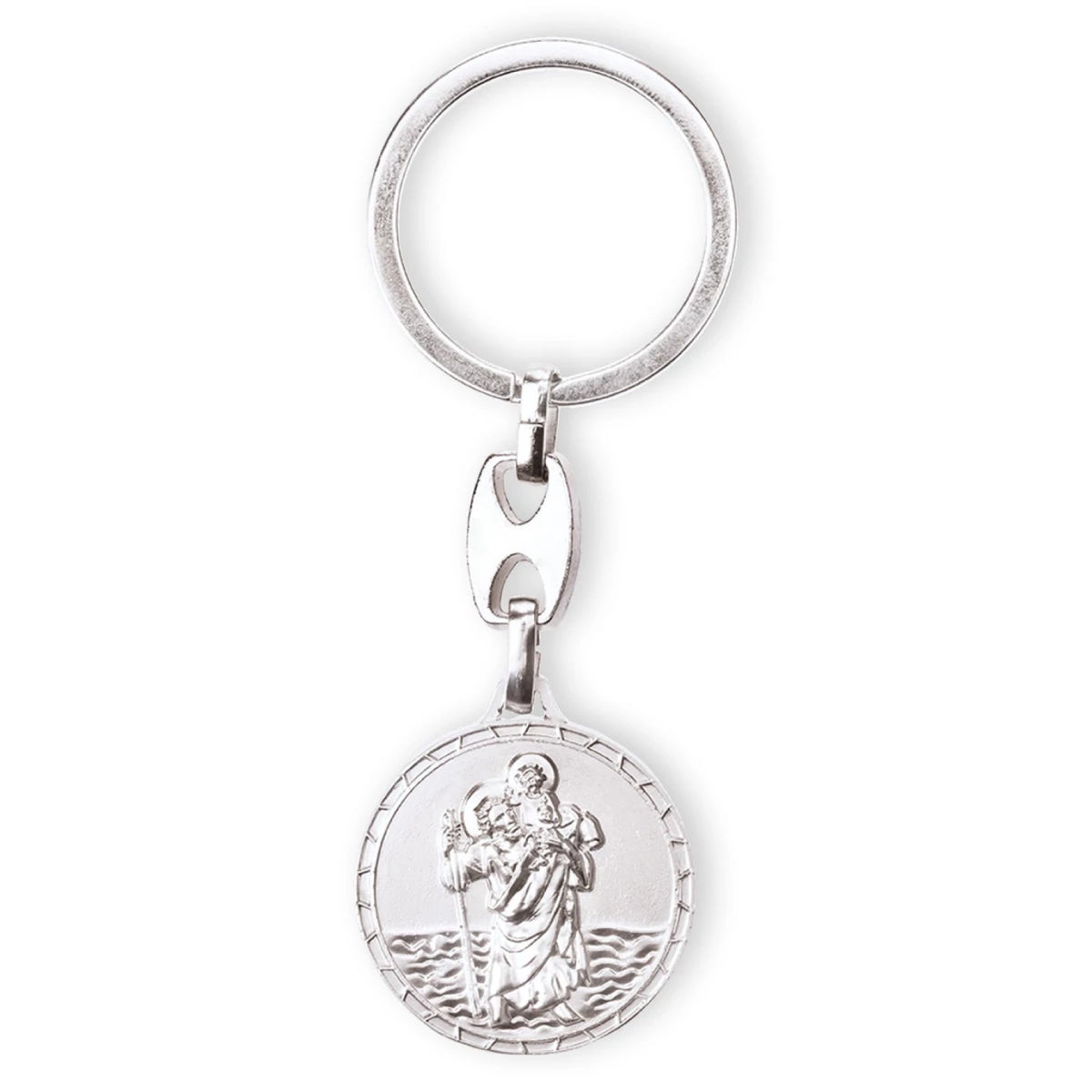 Schlüsselanhänger Christophorus Silber 3 cm