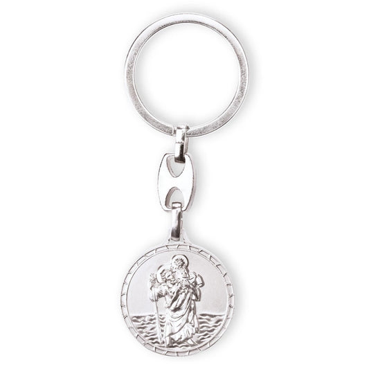 Schlüsselanhänger Christophorus Silber 3 cm