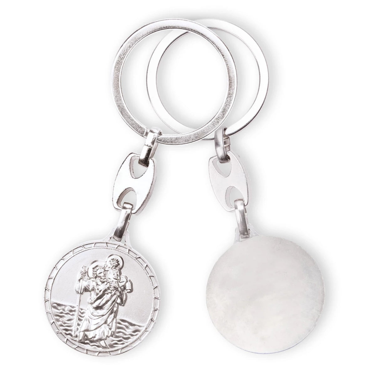 Schlüsselanhänger Christophorus Silber 3 cm