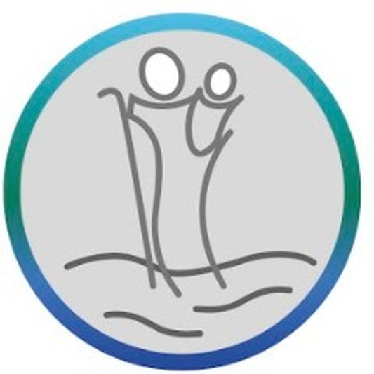 Christophorus-Plakette zum Kleben modern türkis 3,5 cm