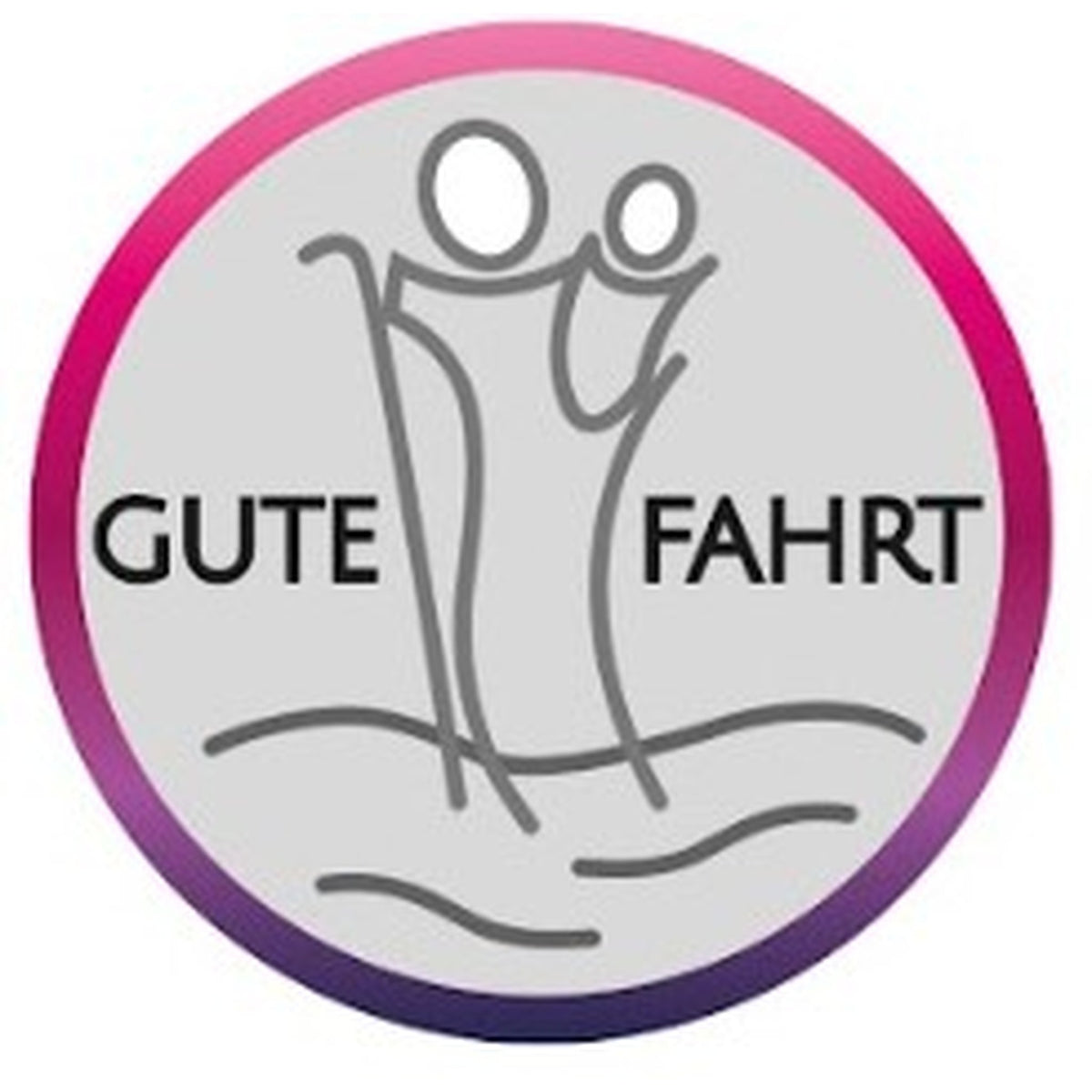 Christophorus-Plakette zum Kleben "Gute Fahrt" modern lila 3,5 cm