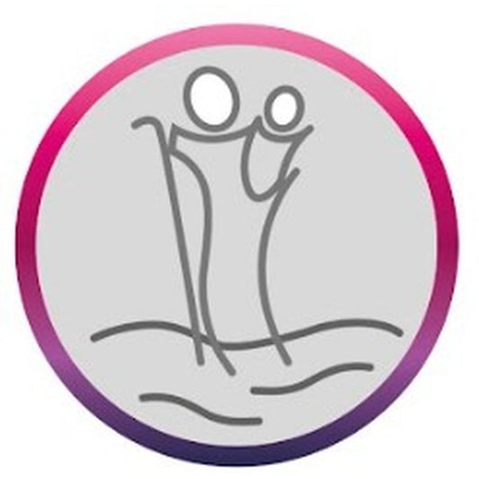 Christophorus-Plakette zum Kleben modern lila 3,5 cm