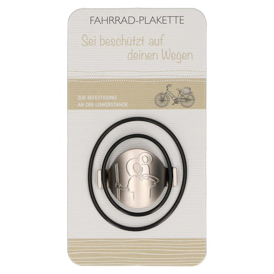 Fahrrad-Plakette mit Christophorus-Motiv "Sei beschützt auf deinen Wegen"