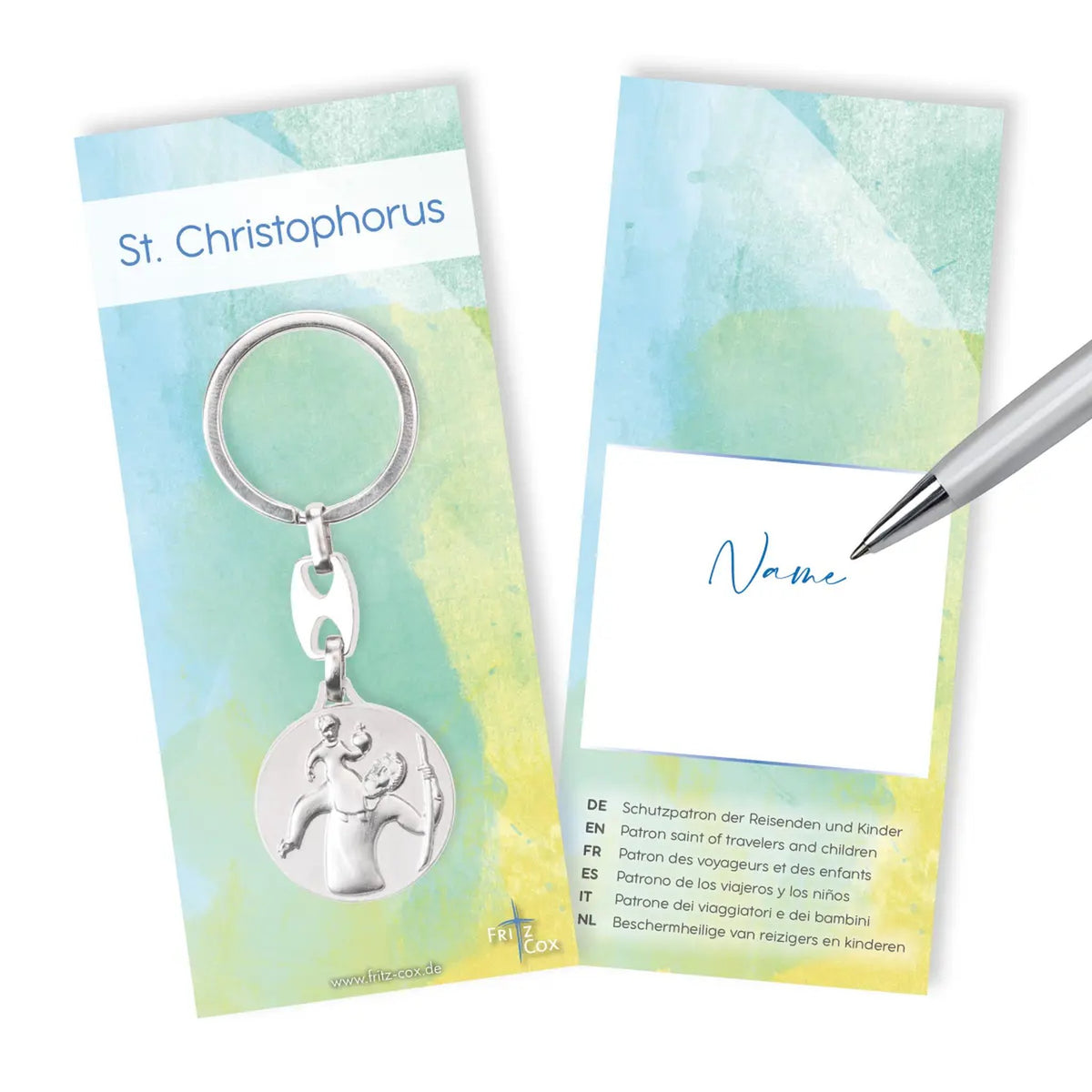 Schlüsselanhänger Christophorus ohne Rand ca. 3 cm