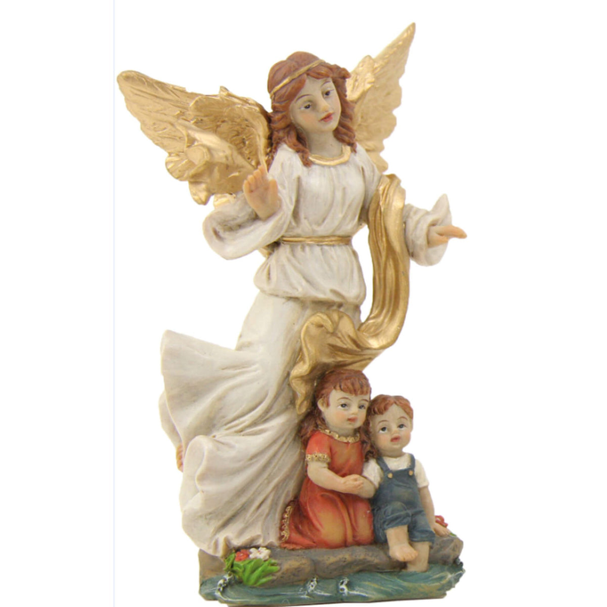 Schutzengelfigur "Schützender Engel mit Kindern" 3,6 cm