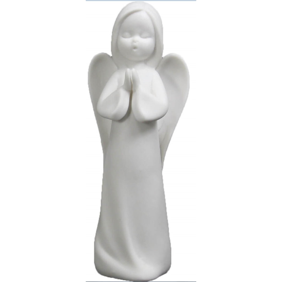 Schutzengelfigur singend Mattweiß 14,5 cm