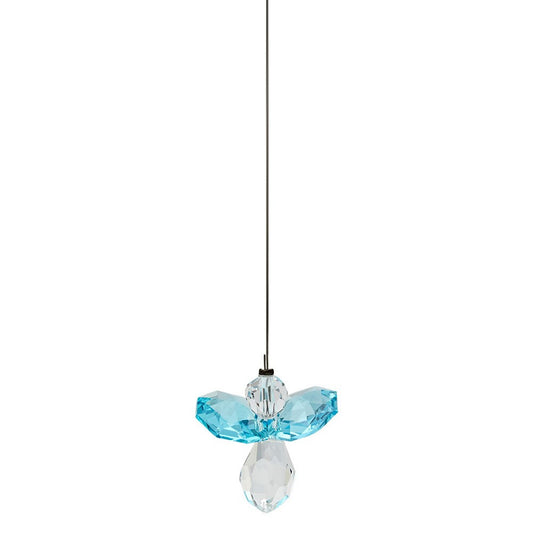 Glücksengel aus Glasstein  "Aquamarin"