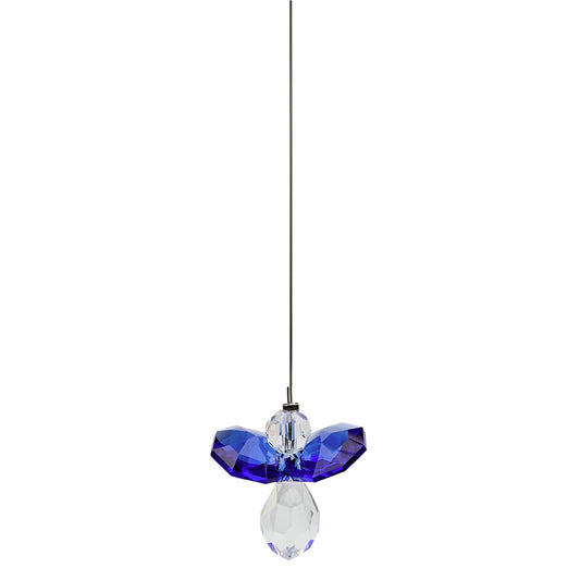 Glücksengel aus Glasstein "dunkler Saphir"