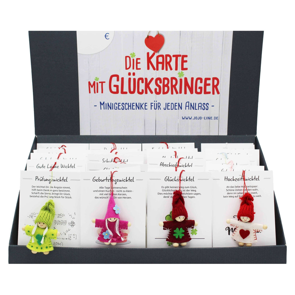 Glückswichtel - Gute Laune Wichtel mit Geschenkkarte 8 cm