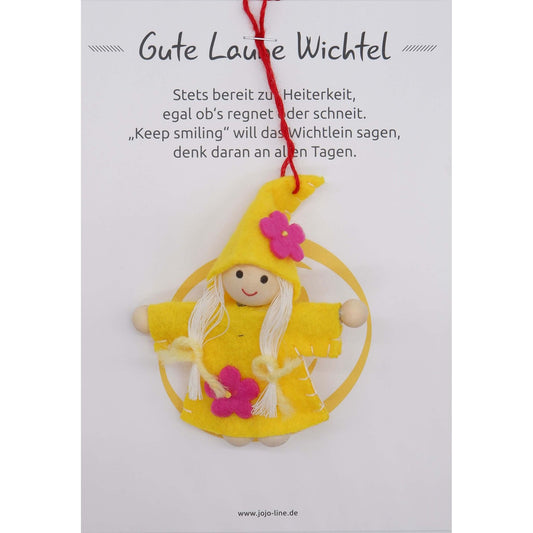 Glückswichtel - Gute Laune Wichtel mit Geschenkkarte 8 cm