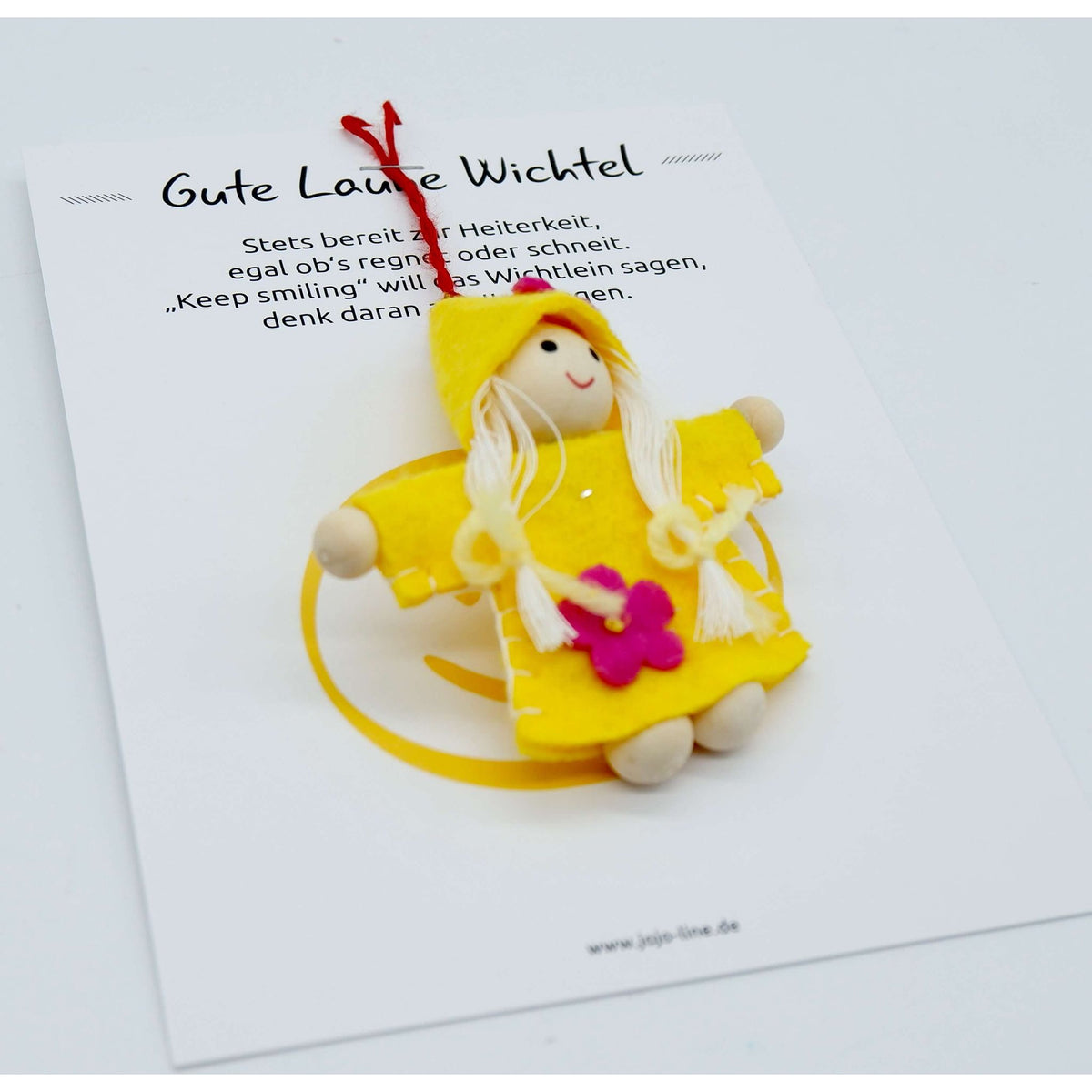 Glückswichtel - Gute Laune Wichtel mit Geschenkkarte 8 cm