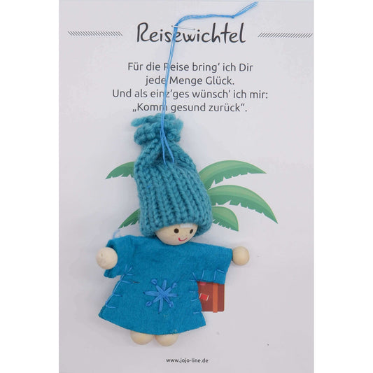 Glückswichtel - Reisewichtel mit Geschenkkarte 8 cm