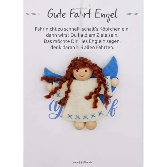 Glückswichtel - Gute Fahrt Engel mit Geschenkkarte 8 cm
