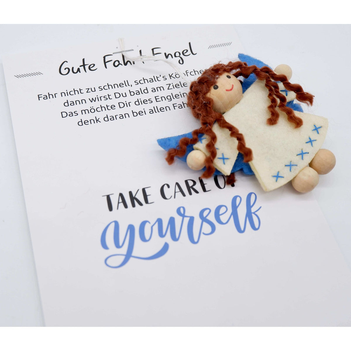 Glückswichtel - Gute Fahrt Engel mit Geschenkkarte 8 cm