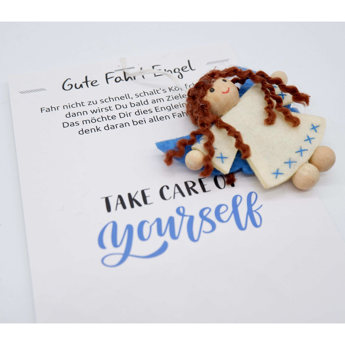 Glückswichtel - Gute Fahrt Engel mit Geschenkkarte 8 cm