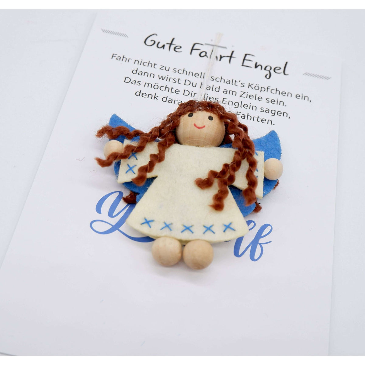 Glückswichtel - Gute Fahrt Engel mit Geschenkkarte 8 cm