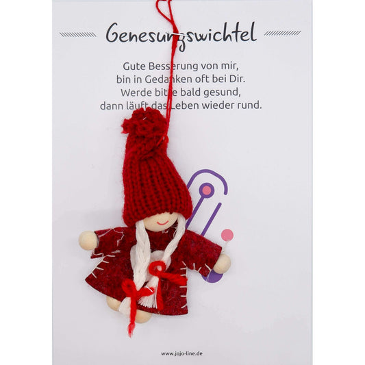 Glückswichtel - Genesungswichtel mit Geschenkkarte 8 cm